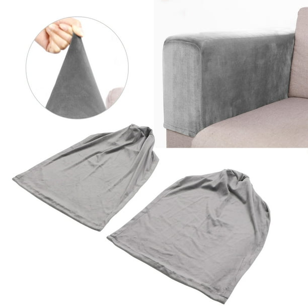 Funda Elástica Para Reposabrazos, Gris Oscuro, Fácil De Mantener, Funda Para Reposabrazos De Sofá, Poliéster, Antideslizante, Para Brazos Rectangulares Para Brazos Reclinables