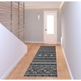 thumbnail image 6 of HomeRoots 514619 5 x 8 ft. Blue Red & Ivory Geometric Power Loom Distressed Stain Resistant Rectangle Area Rug, 6 of 8
