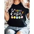 thumbnail image 1 of Happy Easter Print T-Shirt, Casual Crew Neck Short Sleeve Comfort Tee Top For Spring & Summer, Women's Clothing Tee For Adult, Men, Women, Teen, Teenager, Adolescent, Youth, 1 of 6