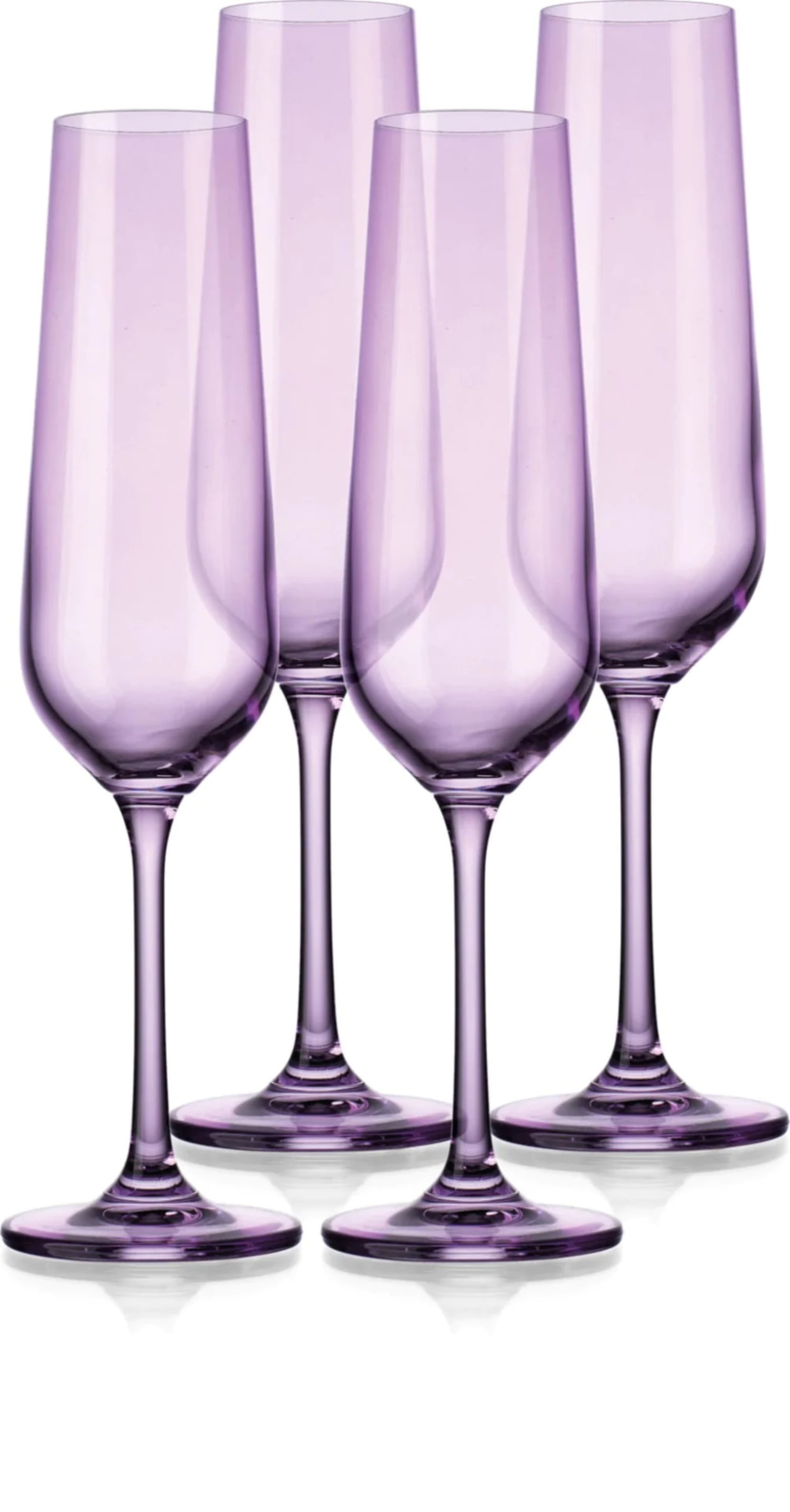 Spode Kingsley Champagne Flute Set of 4 Glassware Purple Plum 8oz