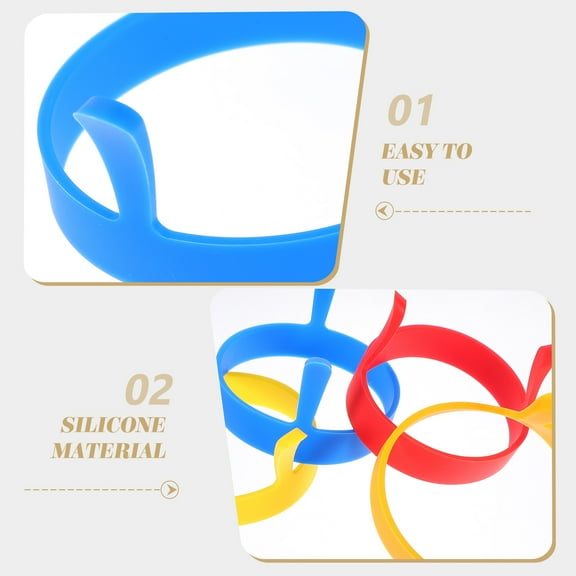 LEXSOMEO 4pcs Silicone Egg Rings Food Grade Egg Cooking Rings Kitchen Fried Egg Mold