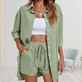 thumbnail image 1 of Chándal informal para mujer ropa de verano con botones blusa traje conjunto de salón de 2 piezas FLhrweasw Nuevo, 1 of 7