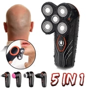 5In1 5 Heads Electric Shaver Rechargeable 4D USB Bald Head Wet & dry Shaver Waterproof Nose Hair Trimmer Clipper