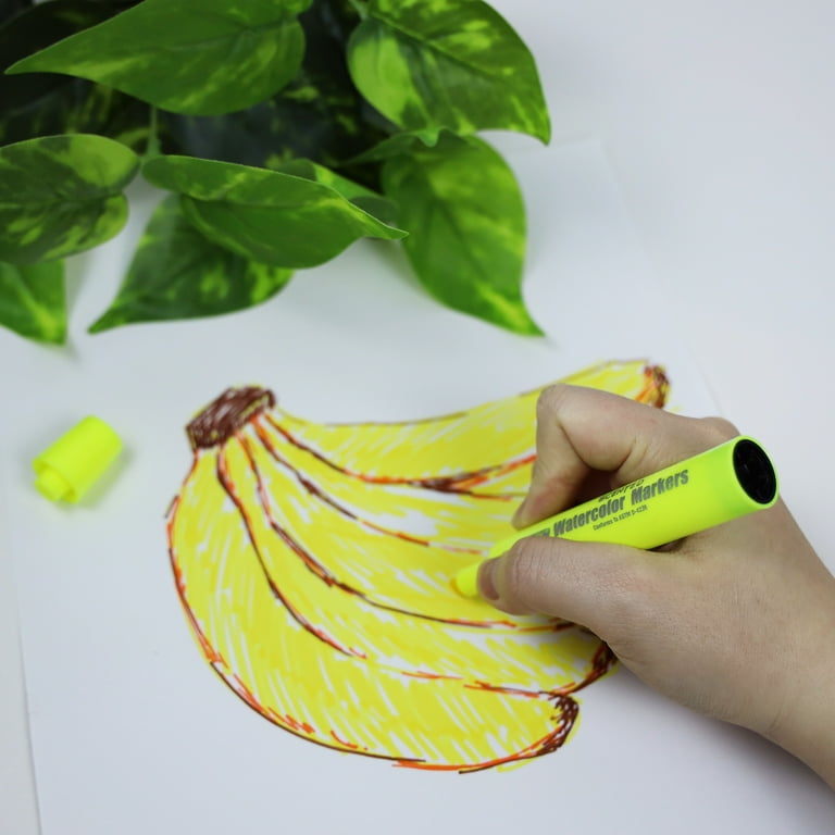 BAZIC Fruit Scented Markers, Washable, 10 Color, Chisel Tip, Kids