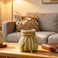 thumbnail image 7 of AYktou Bamboo-Woven Flower Basket, 3.9×5.1 Inch Rattan Tabletop Vase Gypsophila Dried Flower Vase Decor, Farmhouse Tableware Storage Container Flower Arranger for Living Room Shelf Centerpiece, 7 of 7