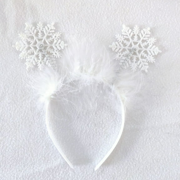 LOLIPPYY 5-Pack White Snowflake Headbands for Christmas Holiday Party, Festive Winter Hair Accessories