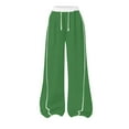 thumbnail image 5 of Cethrio Girls Sweatpants, Casual Open Bottom Running Loose Fit Wide Leg Pants Green Size 8, 5 of 7
