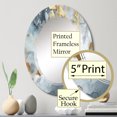 thumbnail image 3 of Designart "Tender Liquid Ink Art in Grey and Gold II" Fractals Round Wall Mirror - Modern Oval Printed Decorative Oversized Mirror - Multiple Color Options, 3 of 4