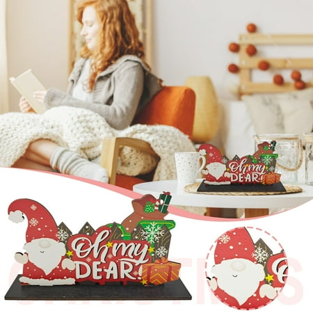 

WANYNG Christmas Christmas Drawing Christmas Wooden Bell Pendant Colored Santa Small Pendant -Decorations Tree Home Decor