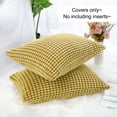 thumbnail image 6 of Unique Bargains 2-Pack 3D Corduroy Decorative Throw Pillow Covers Yellow 12" x 18", 6 of 8