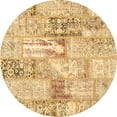 thumbnail image 1 of Ahgly Company Indoor Round Patchwork Brown Transitional Area Rugs, 4' Round, 1 of 4