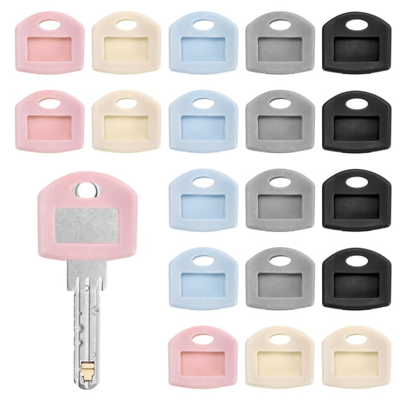 Uxcell Key Covers Caps Tags [40Pcs] - Rectangle Key Color Identifiers Sleeves Tags - [Mixcolor - Silicone] Keys Tags Protectors