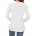 thumbnail image 4 of SwiftWear Women's Waffle Knit Henley Long Sleeve Button Down Tops Soft Stretch Casual Blouse for Everyday & Lounging White, 4 of 4