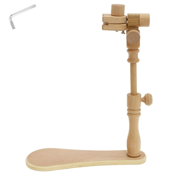 Sutowe Embroidery Hoops Stand Adjustable Hands Cross Stitch Stand Versatile Beech Wood Holder Rotary Hoop Holder High Efficient Wood Embroidery Tool for Knitting