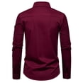 thumbnail image 6 of Mens Dress Shirts Long Sleeve Solid Business Design Stand Collar Formal Shirt Red XXL, 6 of 9