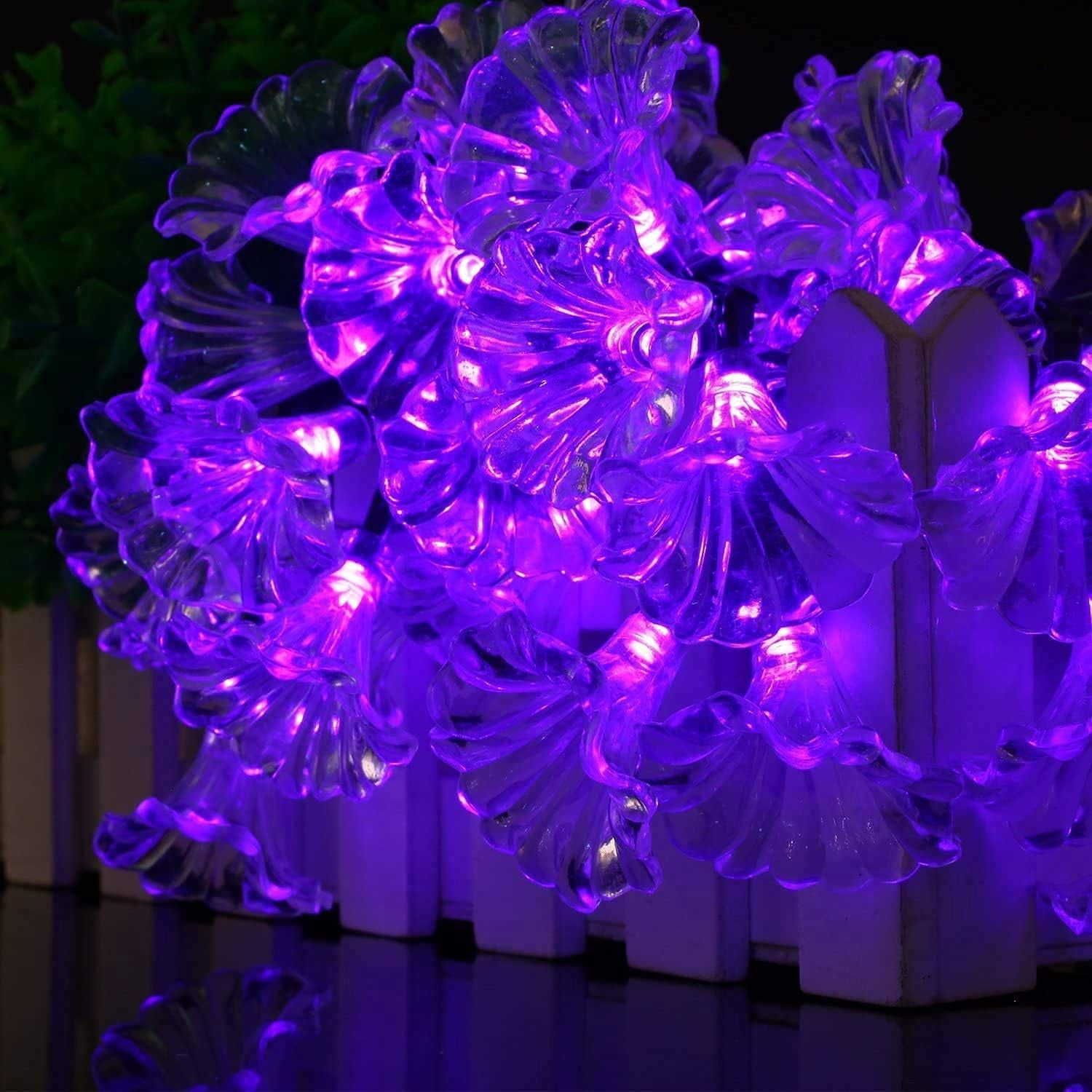 Solar String Lights Garden, 4.5m 20LED Solar Morning Glory Fairy String Lights Solar String Lights Outdoor Waterproof Solar Flower String Lights
