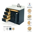 thumbnail image 2 of Ariel Hepburn 37 In. Right Offset Rectangle Sink Vanity With 1.5 In. Carrara White Countertop In Midnight Blue, 2 of 9