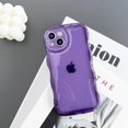 thumbnail image 5 of Compatible with iPhone 14 Case,Cute Clear Curly Wave Frame Shape Design with Camera Lens Protector Cover,Soft Slim Transparent TPU Full Protection Case for Women and Girls-Purple, 5 of 6