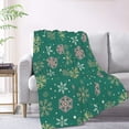 thumbnail image 2 of XMXT Throw Blanket, Cartoon Green Snowflake Flannel Blanket for Bed Sofa, 50 x 70 inches, 2 of 9