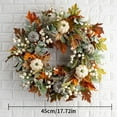 thumbnail image 2 of 18" Fall Wreath Fall Decorations for Front Door with Pumpkins Berry Artificial Maples Leaves Wreath Autumns Harvest Fall Thanksgivings Decoration Indoor Outdoor, 2 of 7
