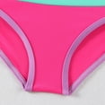 thumbnail image 6 of Ticikt Girls Two Piece Color Block Swimsuit with Wide Shoulder Strap Bikini Sets with Chest Pad,Color:Hot Pink,Size:7-8 Years, 6 of 8