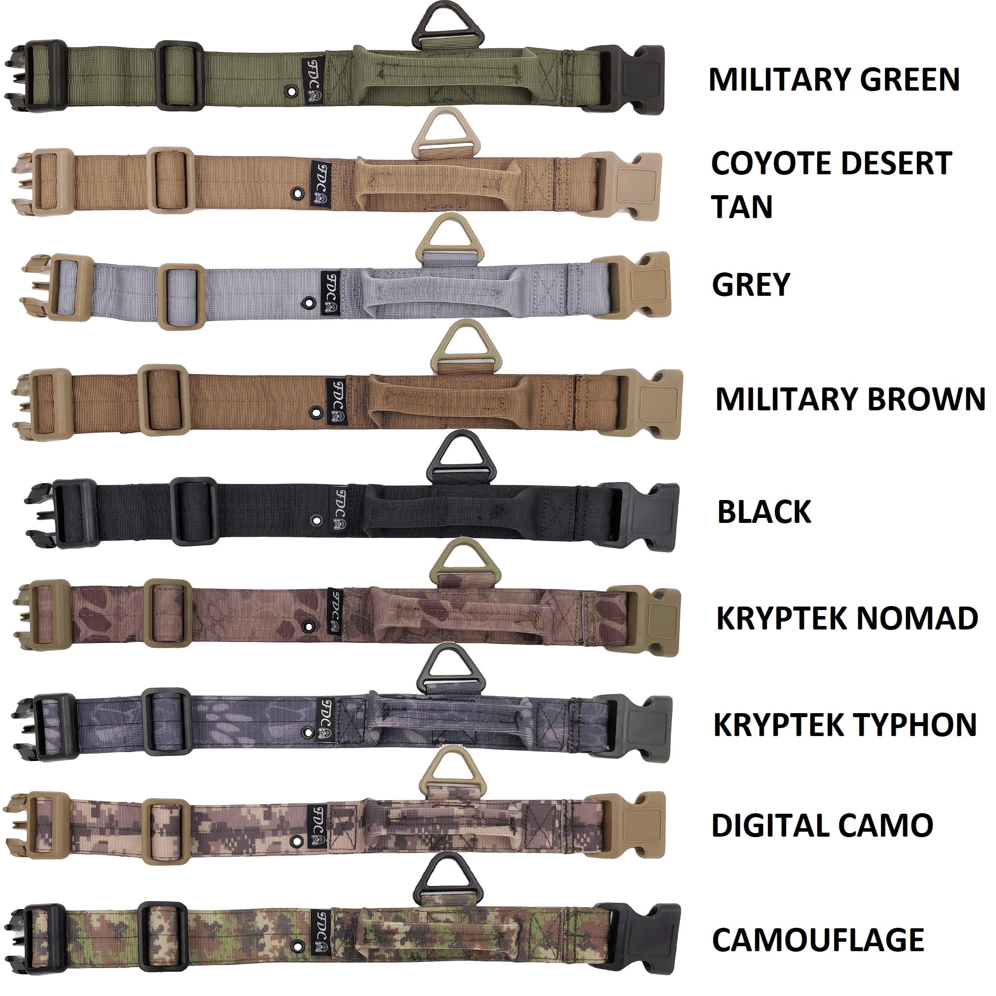 HEAVY DUTY Dog Tactical Collar with Handle 1.5in Width Training Military Army TAG Hole Medium Large Dog