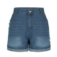 thumbnail image 4 of Womens Denim Shorts Stretchy Mid High Waisted Summer Beach Plus Size Casual Trendy Ripped Loose Fit Hot Short Jeans, 4 of 8