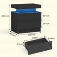 thumbnail image 6 of Cubehom Nightstand Set of 2 LED  Bedside with 2 Drawers Wood for Adults Bedroom Room Black, 6 of 8