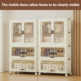 thumbnail image 3 of Mobile Closet Wardrobe, 420L Collapsible Plastic Wardrobe Storage Box, Large Foldable Closets with Hanging Rod, Whieels Storing Children's Clothing Storage Bins for Bedroom, 3 of 7