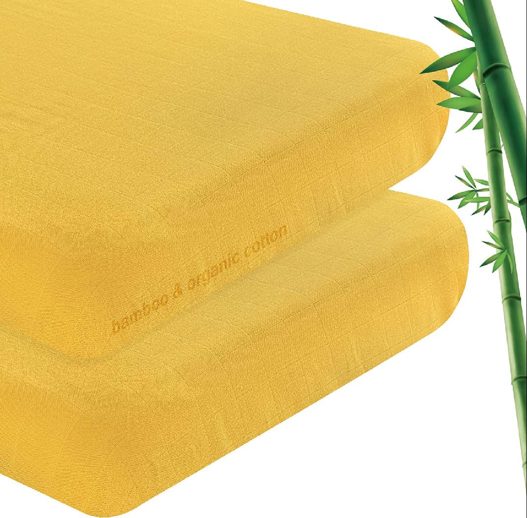 Muslin Bedside Sleeper Sheets , Soft and Breathable Bamboo Cotton Muslin Sheet