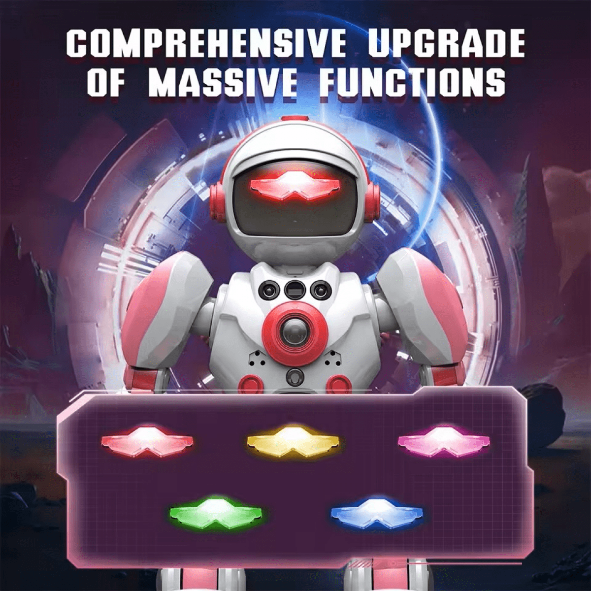 RC Robot Toys for Kids with Gesture Sensing Programmable & Intelligent Voice for Age 3+ Gifts(Red)