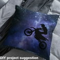 thumbnail image 2 of jejeloiu Motocyclist Silhouette Fabric by the Yard 10 Yards, Dirt Bike Theme Sewing Fabric, Purple Galaxy Stars Room Decor Fabric by the Yard, Breathable Home Decor, 2 of 6
