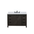 thumbnail image 2 of 48 In. W Brown Vanity For Bathroom With Cultured Marble Countertop & Faucet - Soft Close Tabs, Plentiful Storage Options Bath Top And Included Pulls, Sufficient, 2 of 3