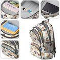 thumbnail image 4 of Rooster and Floral White Pattern Cute School Backpack Bag with Padded Back and Adjustable Shoulder Straps 16.9 X 12.6 X 5.9 Inches, 4 of 5