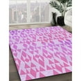 thumbnail image 3 of Ahgly Company Machine Washable Indoor Square Transitional Blossom Pink Area Rugs, 4' Square, 3 of 7