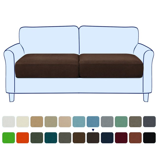CHOK 2024 Housse de Coussin de Siège Extensible à Texture en Grille (3 Pcs Kaki)