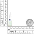 thumbnail image 2 of Gem Stone King 925 Sterling Silver White Opal and Blue Created Sapphire Pendant Necklace for Women (4.91 Cttw, Emerald Cut Cabochon 18X13MM, With 18 inch Silver Chain), 2 of 4