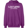 thumbnail image 2 of Unisex Hoodie Sweatshirt,I Love Sleeping, Basic Casual Hoodie for Men's and Women Fleece Hoodie Long Sleeve - Purple 3X-Large, 2 of 3