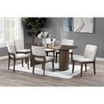 thumbnail image 2 of New Classic Furniture Kody 7-Piece Wood Oval Dining Table Set in Walnut/Beige, 2 of 10