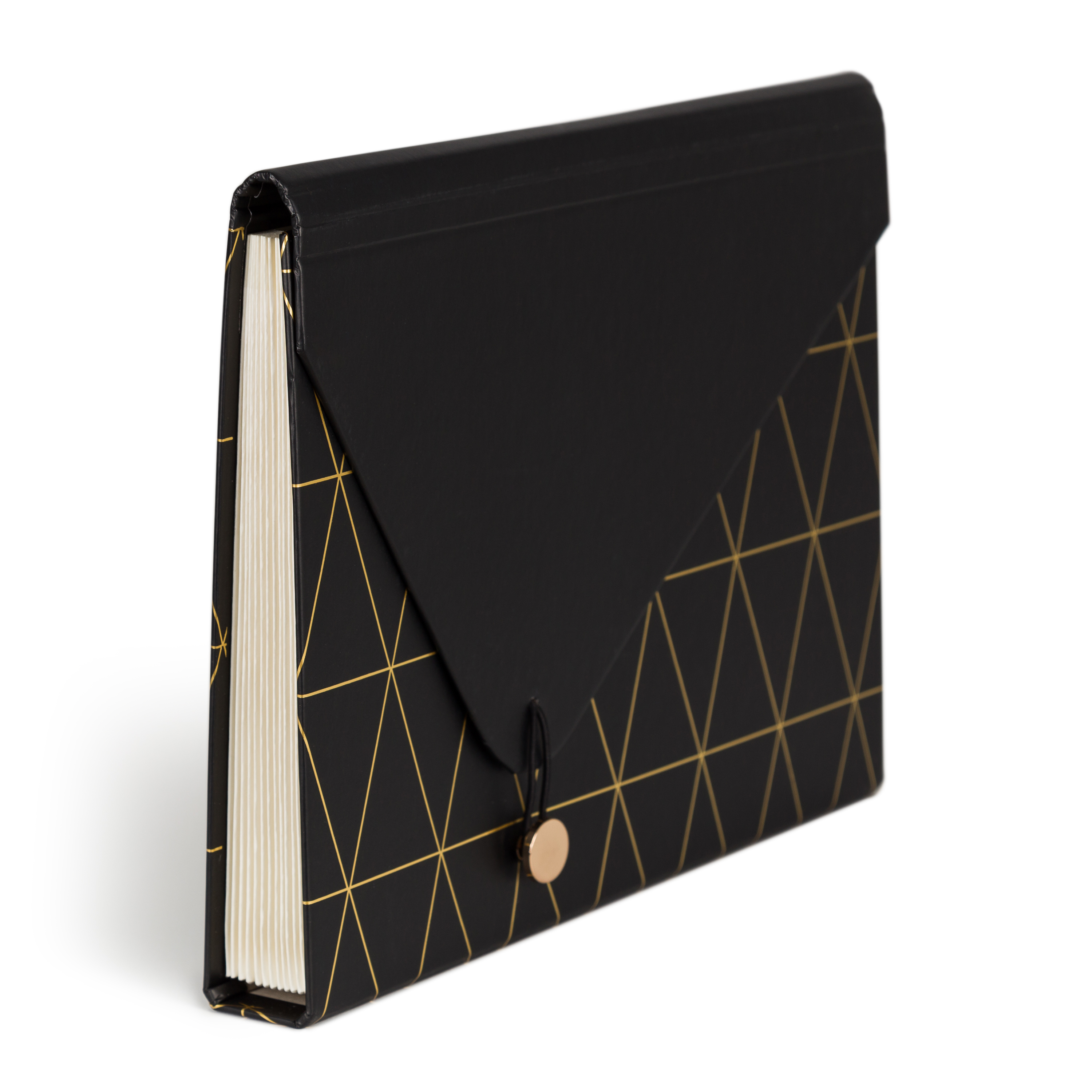 U Brands Classic 13 Pocket File Folder, Black and White, 3318U