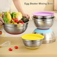 thumbnail image 3 of Sioweci Mixing Bowl with Lid Set Large Capacity Non-Slip Bottom Polished Surface Easy to Clean Salad Bowl Kitchen Food Storage Organizer Style A, 3 of 13