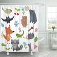 thumbnail image 1 of ABPHQTO Verde jabalí animales del bosque y dibujos animados salvajes insectos divertidos lindos cortinas de ducha de baño abstractas 152x180 cm ABPHQTO PKNMT60x72Shower-3748, 1 of 2
