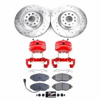 PowerStop Front Z23 Evolution Sport Brake Pad and Rotor Kit with Red Powder Coated Calipers Fits: VOLKSWAGEN Select Models KC7175