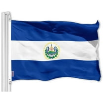 G128 El Salvador Flag, 3x5 ft, Printed 150D Polyester, Vibrant Colors, Brass Grommets, Outdoor Use
