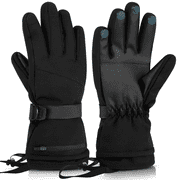 Ski Gloves, Waterproof Touchscreen Snowboard Gloves, Warm Winter Snow Gloves for Cold Weather, Fits Both Men & Women for Driving/Cycling/Running/Hiking(Black)