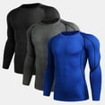 thumbnail image 1 of TFixol Camisas de compresión para hombre 3 piezas Capa base elástica de secado rápido, 1 of 8