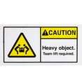 thumbnail image 3 of CAUTION - HEAVY OBJECT - TEAM LIFT REQUIRED Pre-Printed Labels/Stickers (3” x 1.5”) on 1 INCH CORE, 500 Labels per roll, 20 roll, 3 of 4