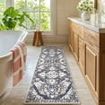 thumbnail image 4 of MeyJey 2'x6' Boho Runner Rug for Hallway, Non Slip Machine Washable Rug Distressed Vintage Floor Carpet for Bedroom Kitchen Laundry Room, Gray/Brown, 4 of 14