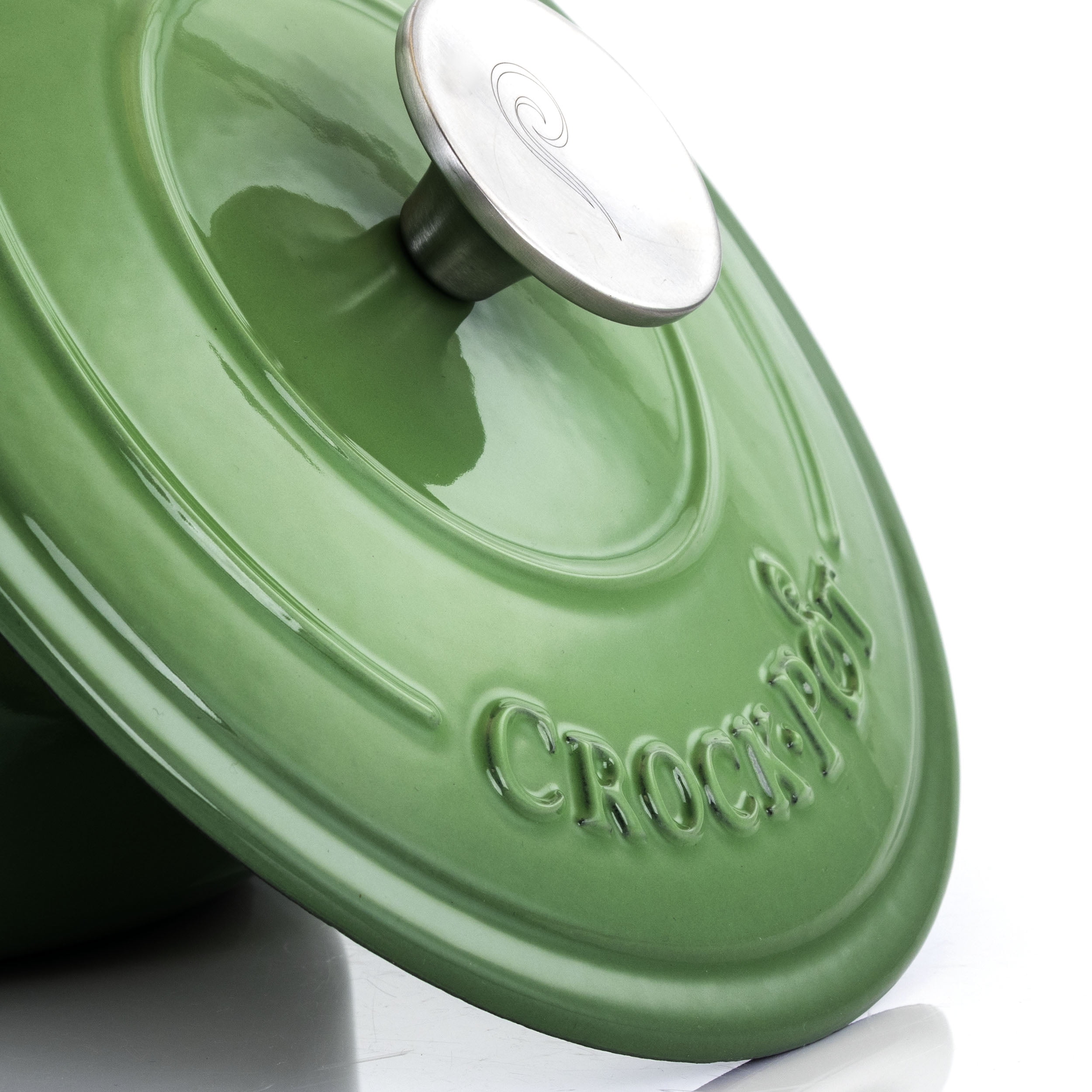Crock-Pot Artisan 2 Piece 3 Quarts Enameled Cast Iron Dutch Oven in Pistachio Green