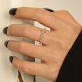 thumbnail image 4 of Anillo de plata S925 para mujer, pequeño, fresco, de la suerte, con 8 caracteres, circonita, anillo sencillo para mujer, anillo de cola de una sola fila, 4 of 5
